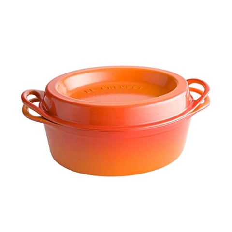 Le Creuset Gusseisen-Bräter Doufeu, Oval, Ø 32 cm, Für alle Herdarten und Induktion geeignet, Ofenrot, 25084320902460
