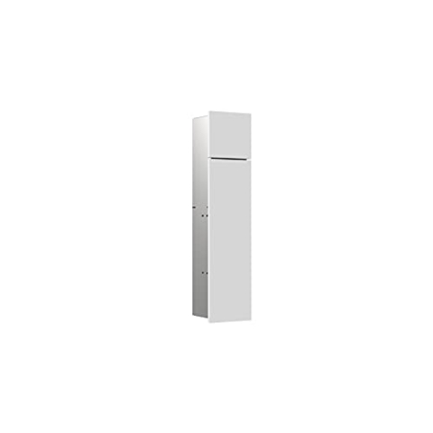 Emco ASIS Pure Unterputz-Schrankmodul für die Klobürstengarnitur, Badezimmerschrank mit Toilettenpapierhalter und Fach, Hochschrank Push to Open, Anschlag Links, Weiß matt, 17 cm x 73 cm x 14,9 cm