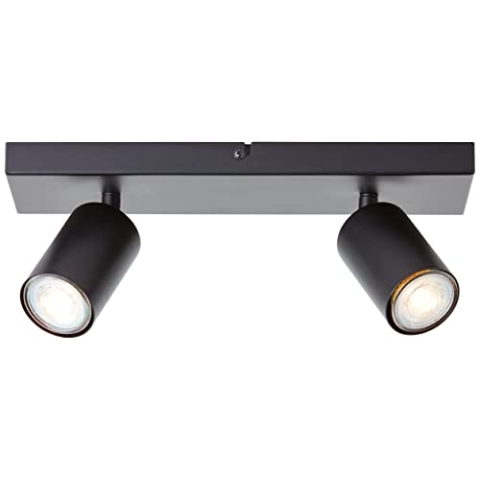 Brilliant Jello LED Spotbalken 2flg schwarz matt, Metall, 2x LED, GU10, 5 W, LED-Reflektorlampen inklusive (Lichtstrom: 345lm, Lichtfarbe: 3000K)