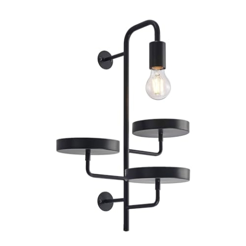 Lindby Wandleuchte, Wandlampe Innen Hanjo (Modern) in Schwarz aus Metall (1 flammig E27) - Wandstrahler Wandbeleuchtung Schlafzimmer/Wohnzimmer Wohnzimmerleuchte