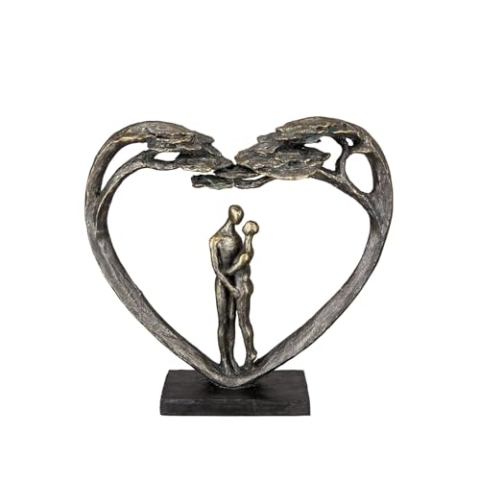 Casablanca Skulptur Love Tree - Kunstharz - Bronze - Höhe 31,5 cm - Paarmotiv - Herzform - Deko - Geschenk - Wohnzimmer - Skulpturen