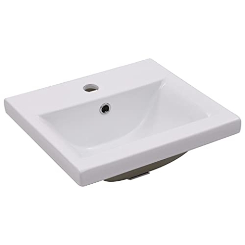 vidaXL Einbauwaschbecken Waschbecken Einbau Einsatz Waschtisch Aufsatzwaschbecken Waschplatz Handwaschbecken 42x39x18cm Keramik Weiß