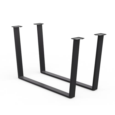 blumfeldt Ayr Tischbeine Metall Schwarz – Stabile Stahl-Tischbeine für Industrielle & Minimalistische Räume – 43 cm Hoch, 62 cm Breit, Ideal für Esszimmer, Tischgestell Schwarz