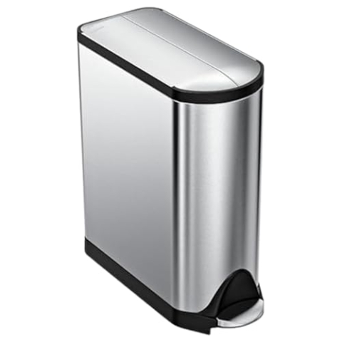 simplehuman CW1897 45 Liter, schmetterling Treteimer, Mülleimer Küche, Abfalleimer, Mülltrennsystem, Mülltrennung, Recycling, gebürsteter Stahl, 10 Jahre Garantie