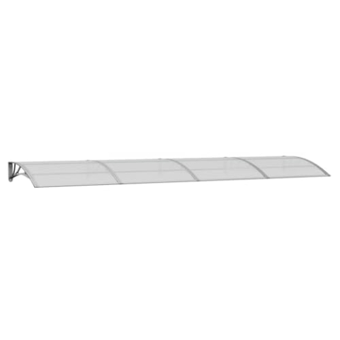 vidaXL Türvordach, Vordach für Haustür 400x100cm, Haustür Überdachung Haustürvordach, Pultvordach Haustürdach Pultbogenvordach, Grau Polycarbonat