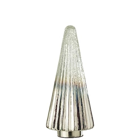 J-Line Weihnachtsbaum GERILLT Glas Silber/Trans Large