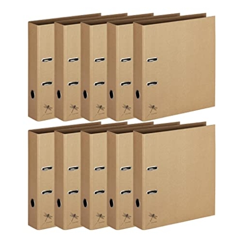 Pagna Ordner A4 Pur, praktische 2-Ring-Mechanik, Stabiler Graukarton mit Kraftpapier überzogen (10)