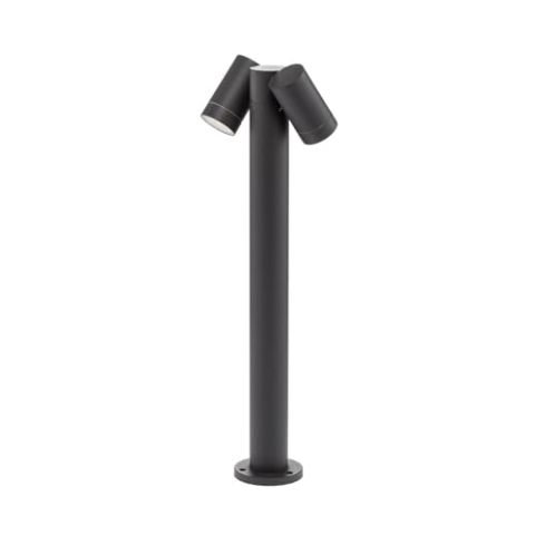 PRIOS Außenleuchte Tulimar (Modern) in Schwarz aus Aluminium (2 flammig, GU10) - Wegeleuchte Pollerleuchte Wegelampe Sockelleuchte