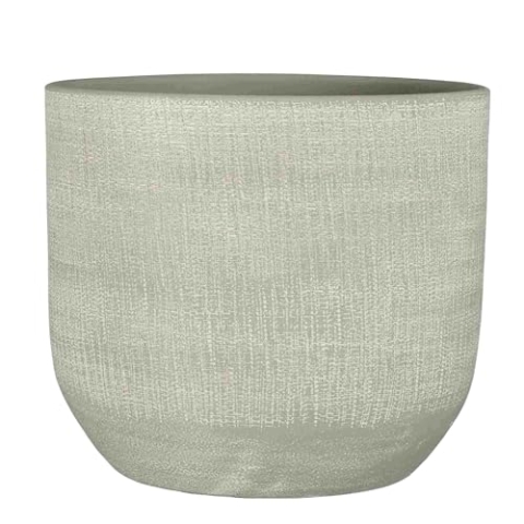 MICA Decorations Blumentopf Florian - 28x28x26 cm - Terrakotta - Hellgrau