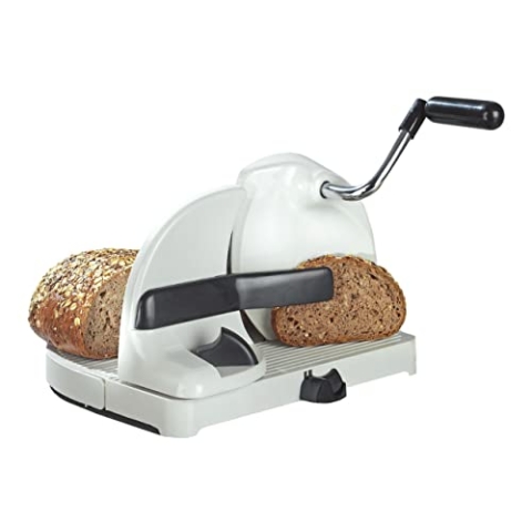 Maximex Brotschneidemaschine, Scheibendicke stufenlos wählbar, Gerade Schnittfläche, Standsicher, Edelstahlmesser, 31 x 20 x 29 cm