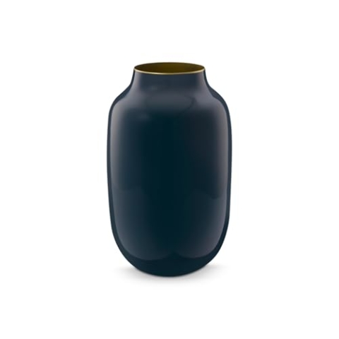 PIP STUDIO Vase Metall oval Mittelblau 30cm