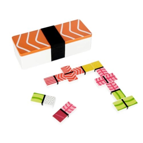 balvi Brettspiel Domino Domigiri Originelles klassisches Dame-Spiel im Sushi-Design Holz