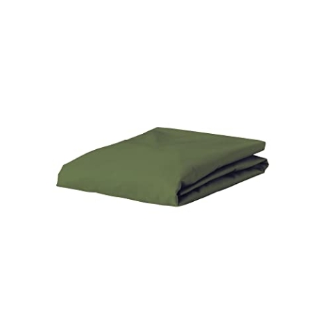 Essenza Spannbettlaken The Perfect Organic Jersey Moss, 90-100 x 200-220 cm, 95% Bio-Baumwolle Perkal (GOTS), 5% Elasthan, Uni