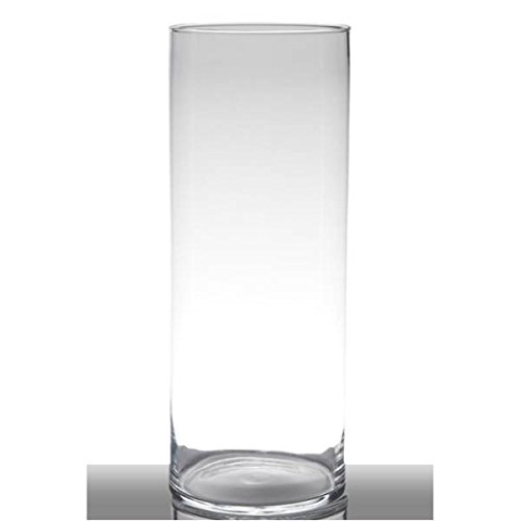 Hakbijl Dekoglas, Vase Zylinder Luna H. 50cm D. 19cm transparent rund Glas