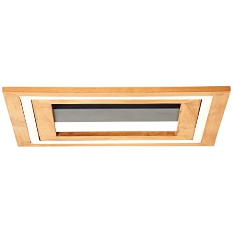 Brilliant Rhea LED Deckenleuchte 35x35cm schwarz/holz, Holz/Metall/Kunststoff, 1x LED integriert, 24 W, (Lichtstrom: 2700lm, Lichtfarbe: 3000K)