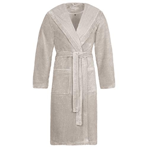 Vossen Damen & Herren Bademantel "Lynn" stone XXL