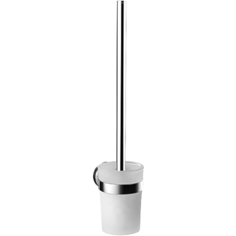 Emco Round Bürstengarnitur, Glasteil satiniert, Wandmodell, 4315, Farbe: Chrom