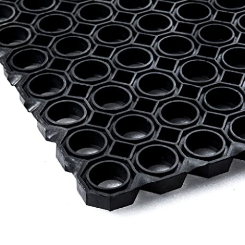Vivol Gummi Ringmatte 90x150 cm Schwarz - Schwerlast - Fußmatte für außen im Garten oder an der Hintertür