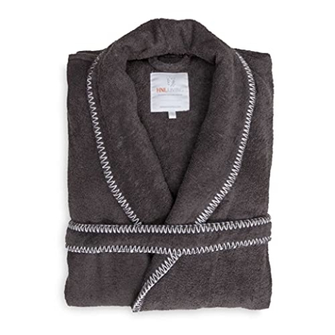 Heckett Lane Bademantel 60% Baumwolle 40% Bambus Viscose Bamboo S Anthracite