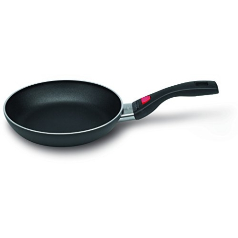 BALLARINI Click & Cook Pfanne 24 cm aus Aluminium mit Keravis-Antihaftbeschichtung und einklappbaren Stiel platzsparend optimal für Camping, hergestellt in Italien, Schwarz