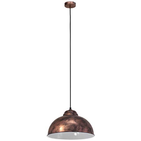 EGLO Pendelleuchte Truro 2, Vintage Esszimmerlampe im Industrial Design, Esstisch Hängelampe aus Metall in Rostoptik, E27 Fassung