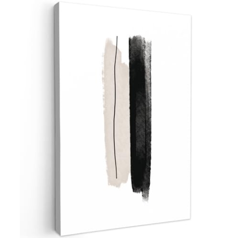 MuchoWow Leinwand Bilder, Einzigartige Wanddeko mit Rahmen, Linie - Gestaltung - Pastell, Wandbilder Wohnzimmer, Deko Schlafzimmer 80x120 cm