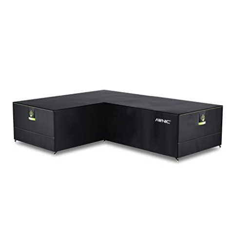 Awnic Garten L geformt Sofa Abdeckung wasserdicht, Terrasse Rattan Ecke Möbel deckt, im Freien L geformt Sektional deckt technischen Stoff AlicanTex 215 (Links) x 270 (rechts) x 71 cm