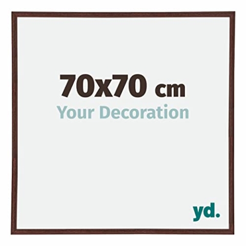 yd. Your Decoration - Bilderrahmen 70x70 cm - Braun - Bilderrahmen aus Kunststoff mit Acrylglas - Antireflex - Rahmen 70x70 cm - Annecy