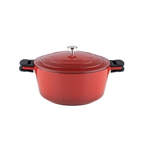 Kelomat, 3422-385, Schmortopf INDUKTION KERAMIKA RED, mit Deckel, Durchmesser 28cm, Inhalt 6,8 Liter, rot