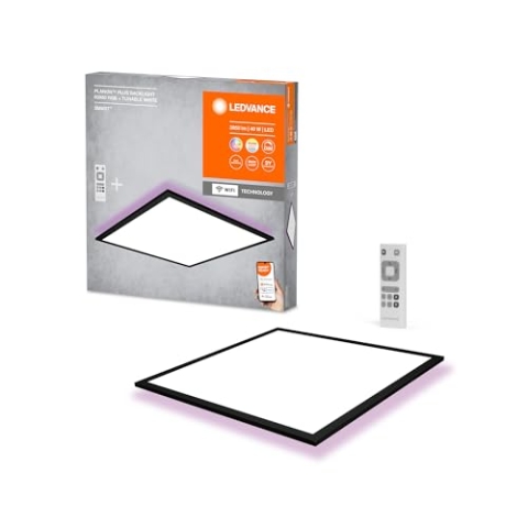 LEDVANCE Smart Panel mit Haupt- und Hintergrundbeleuchtung mit WIFI-Technologie TW RGB und dimmbar, 600x600mm, 1er-Pack, Schwarz