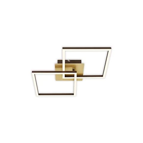 BRILONER Leuchten - Deckenlampe LED, Stufenweise Dimmbar, schwenkbare Deckenleuchte, LED Frame, Goldfarbig-Braun, 620x368x73 mm, 3210-017