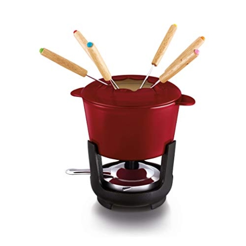 Beka Arome Fondue, Gusseisen Emailliert, 15 cm, Rot, Fonduetopf für 4 bis 6 Personen, Induktiongeeignet, 15.5 cm