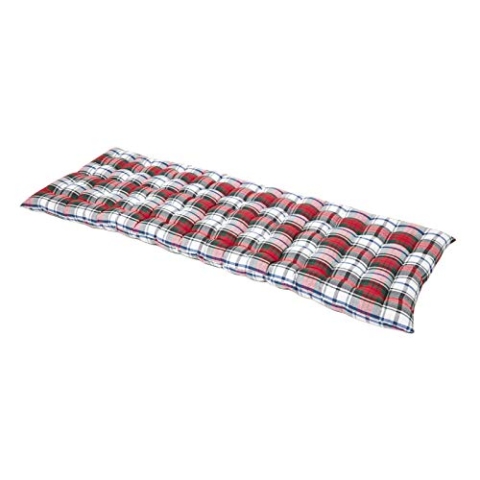 Homescapes Karierte Bankauflage Macduff, Sitzkissen für Bänke und Gartenbänke mit Bezug aus 100% Baumwolle, 3-Sitzer Polsteauflage für Gartenmöbel, 143 x 48 cm, rot-weiß-grün Schottenmuster