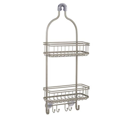 Zenna Home Over-The-Shower Caddy, Satin Duschablage, satiniertes Nickel, Legierter Stahl, Regular