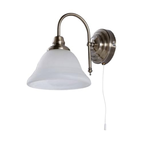 Lindby Wandleuchte, Wandlampe Innen Hanna (Retro Vintage Antik) in Weiß aus Glas (1 flammig E14) - Wandstrahler Wandbeleuchtung Schlafzimmer/Wohnzimmer Wohnzimmerleuchte
