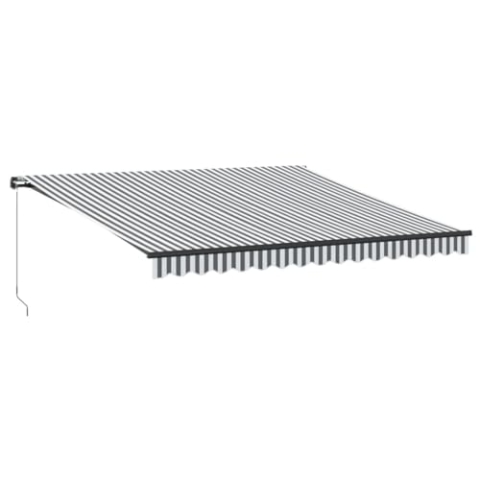 vidaXL Markise Manuell Anthrazit & Weiß 400x350 cm, Markisen, Markise ausfahrbar, Gelenkarmmarkisen, Markise einziehbar, Gelenkarmmarkise
