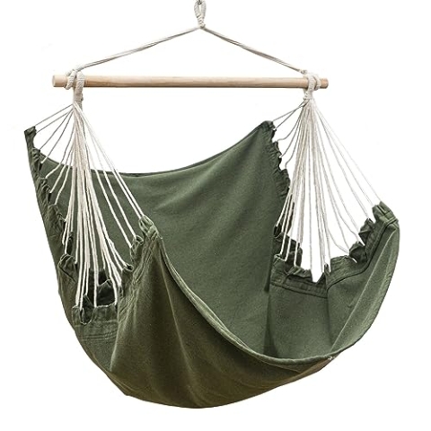 AMANKA XL Hängesessel Outdoor 155x125cm - Gartenmöbel Hängesessel - Relaxsessel Outdoor Hängesessel Indoor Hängesessel Kinder Hängeschaukel Hängesitz - Hängestuhl ohne Gestell Hängesessel Boho Style
