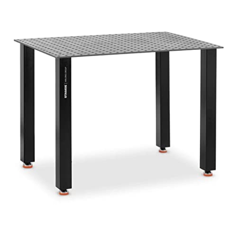 Stamos Welding Group SWG-TABLE12016PRO+ Schweißtisch 150 kg 120 x 80 cm Schweißtisch Lochplatte Lochtisch Schweißtisch höhenverstellbar, Schwarz