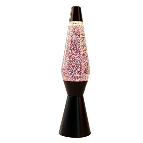 I-TOTAL Lavalamp Zwart/Roze Glitter, 40cm