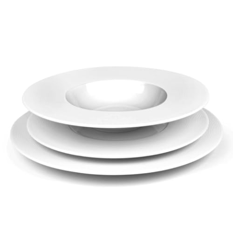 Médard de Noblat AS00CCB000S18 Batik 18-teiliges Service, Porzellan, weiß