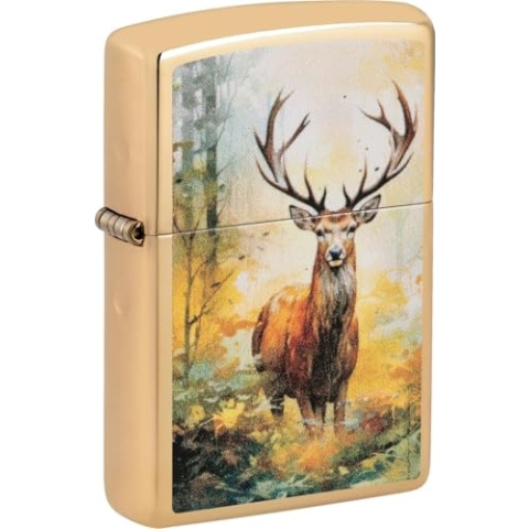 Zippo Sturmfeuerzeug - Watercolor Deer Design - Nachfüllbar- Geschenkbox - Metall - Made in USA