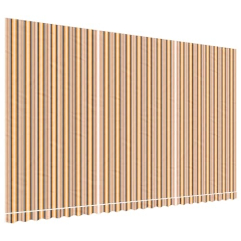 vidaXL Markisenbespannung, Markisenstoff mit PU-Beschichtung, Markisentuch Wetterfest, Ersatzstoff Markise, Mehrfarbig Gestreift 6x3,5m