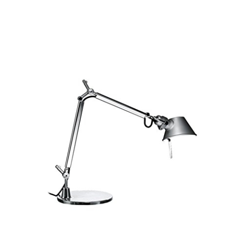 Artemide Tolomeo Micro LED Tischlampe mit Fuss, Länge 45 Höhe 37 max 73 cm, Aluminium