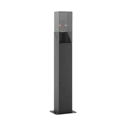 Lucande Außenleuchte Fiola (spritzwassergeschützt (Modern) in Schwarz aus Aluminium (1 flammig, E27) - Wegeleuchte Pollerleuchte Wegelampe Sockelleuchte