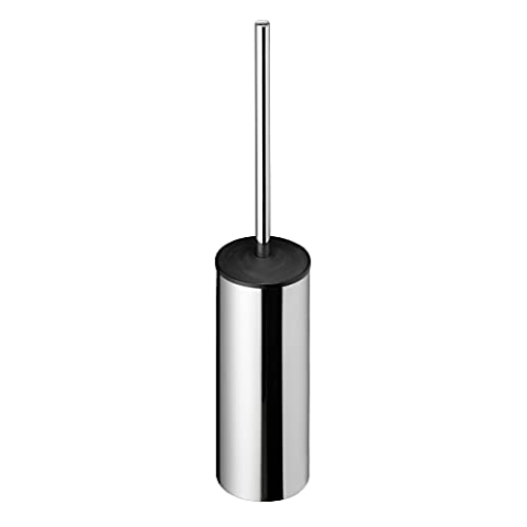 Geesa Wynk Toilettenbürste, WC-Bürstengarnitur mit Deckel und herausnehmbaren Kunststoffeinsatz, Farbe: Chrom, 79 x 399 x 88 mm