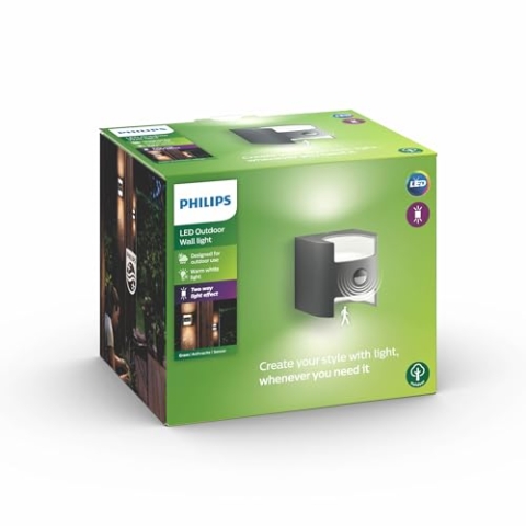 Philips myGarden LED Wandaussenleuchte Grass, 4.5 W, Anthrazit, Grau