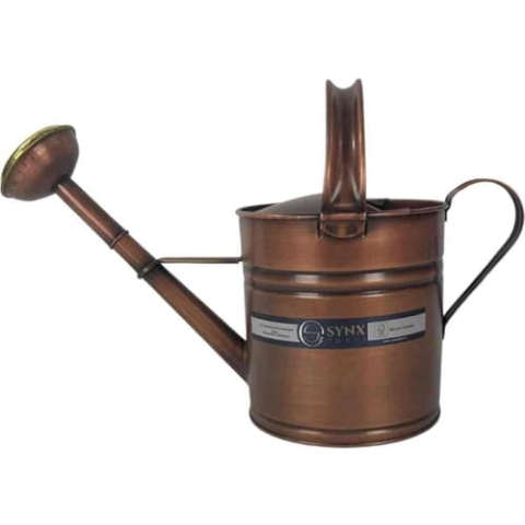 Synx Tools Gießkanne mit Brause aus Kupfer-Metall, 5 Liter, Anthrazit