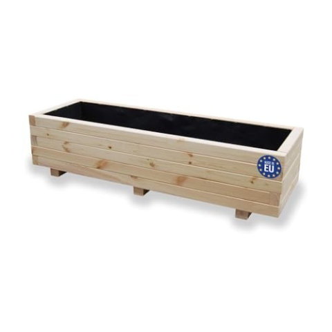Alfalux Blumenkasten Pflanzkasten Aus Holz Pflanzkübel Balkonkasten Pflanzgefäß Garten Balkon Terrasse 120KAN4030 120 x 40 x 30H cm