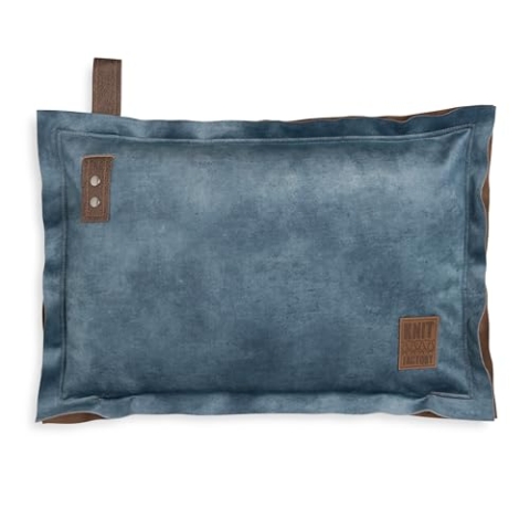 KNIT FACTORY - DAX Kissen - Luxuriöses und samtweiches Dekokissen - Sofakissen - 60x40 - Jeans