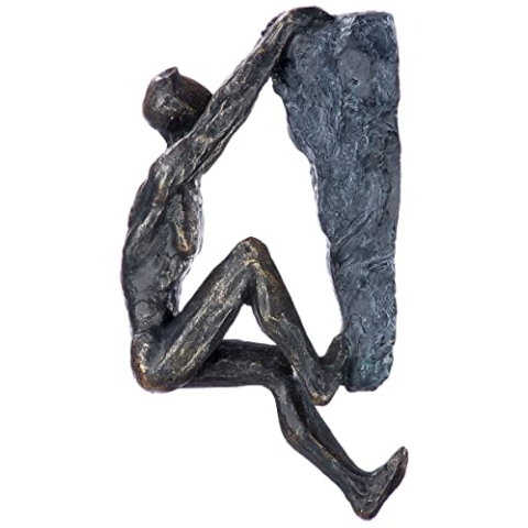 Casablanca Deko Figur Skulptur hängend aus Kunstharz - Ambitionen & Ziele - mit Spruchanhänger - Farbe: Bronze - Höhe 20 cm